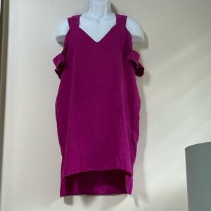 Amanda Uprichard Vibrant Pink Cold Shoulder Tunic size Medium Silk